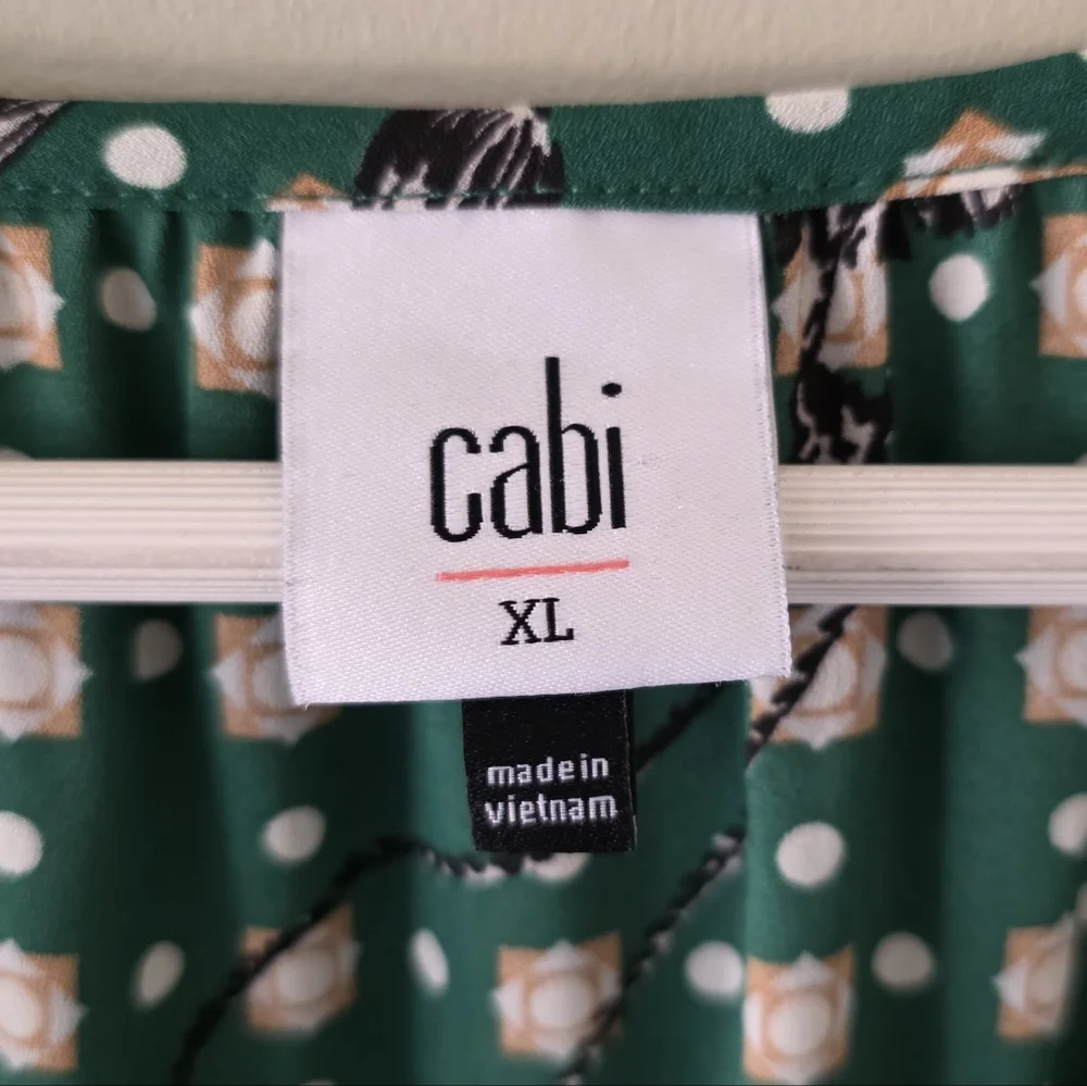Cabi XL Bohemian Peasant Spring Loose Fit Smocked Cuffs Voyager Blouse - Picture 3 of 14